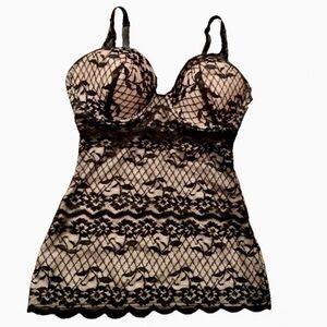 Skinnygirl luxurious shaping tank black lace 34B/C NWT